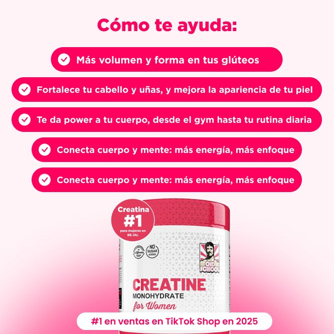 Creatina Femenina – Con Reto 30 Días para Glúteos Firmes